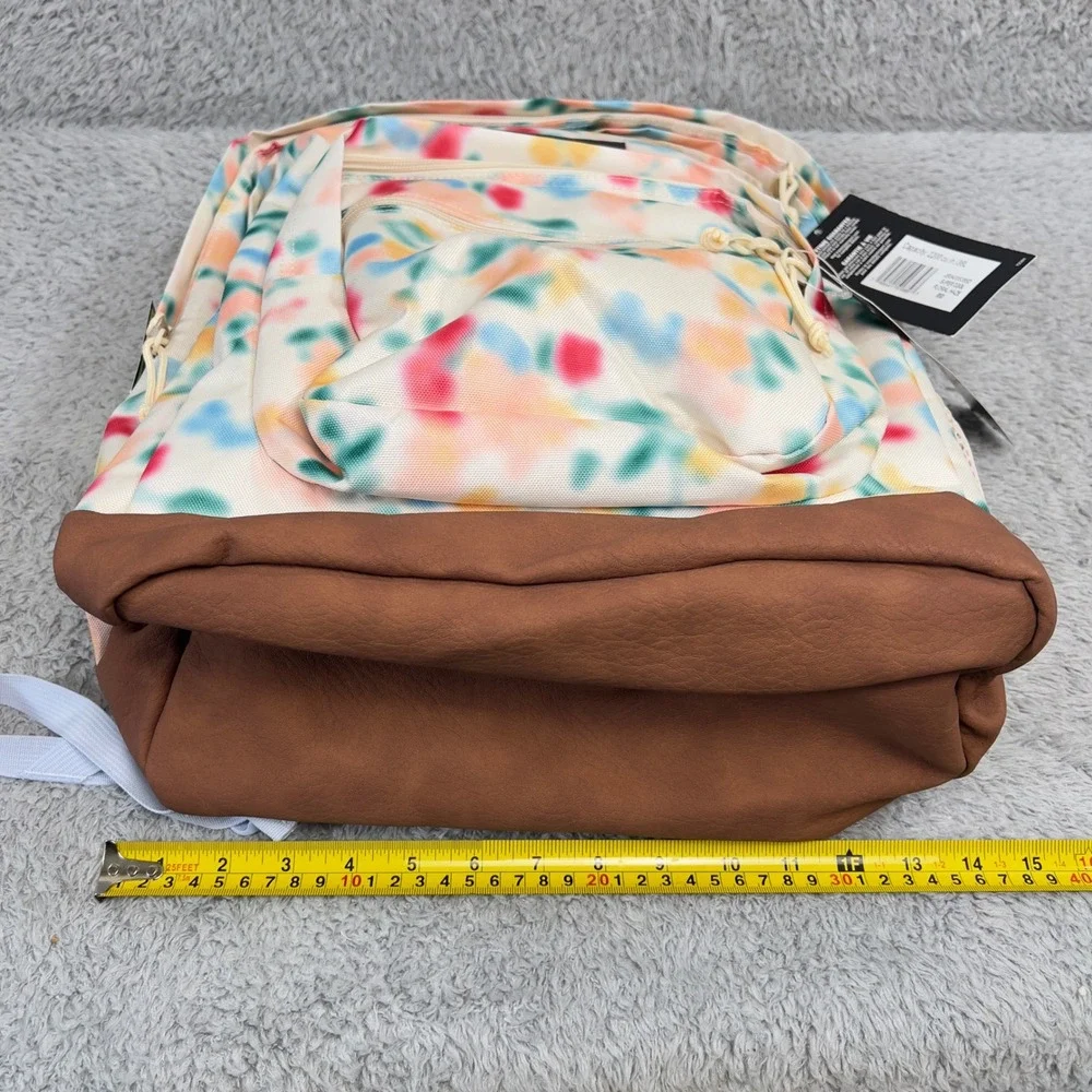 Trans by JanSport Tie Dye Laptop Backpack Multi Color Floral 15 Inch Sleeve NWT